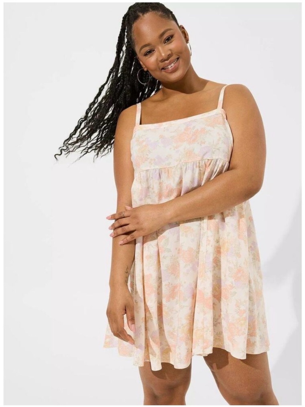 Torrid Mini Wash Challis Babydoll
Sundress Lush Floral Dew Muted 3/3X/22-24